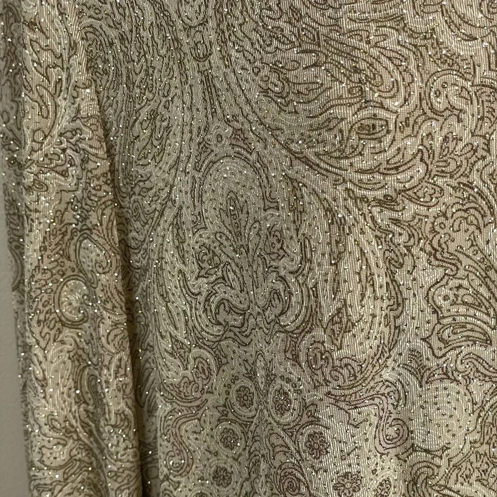 Alex Evenings Formal‎ Jacket 14 Petite Champagne Liquid Knit Wedding Sparkle